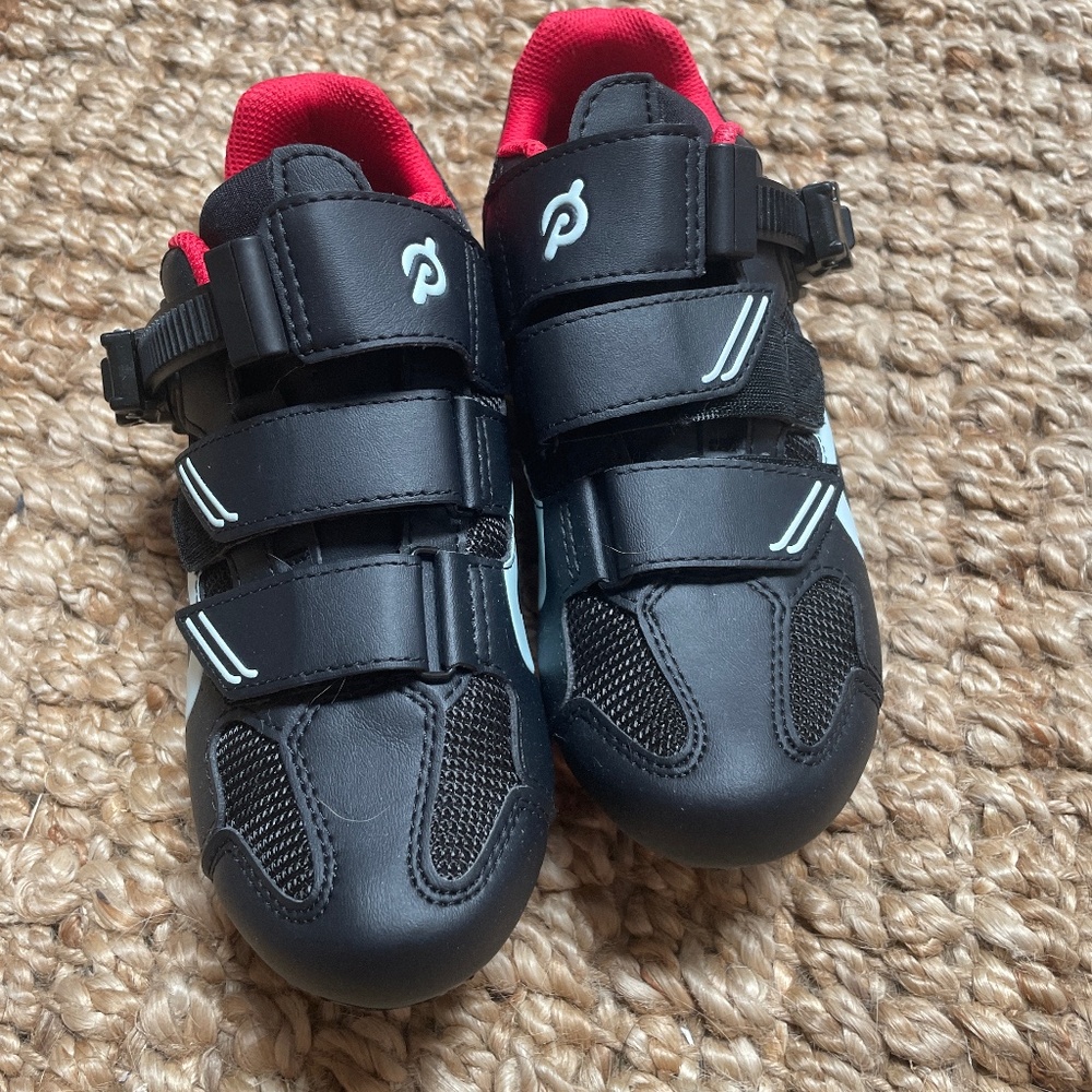 Peleton clip in bike shoes.  37